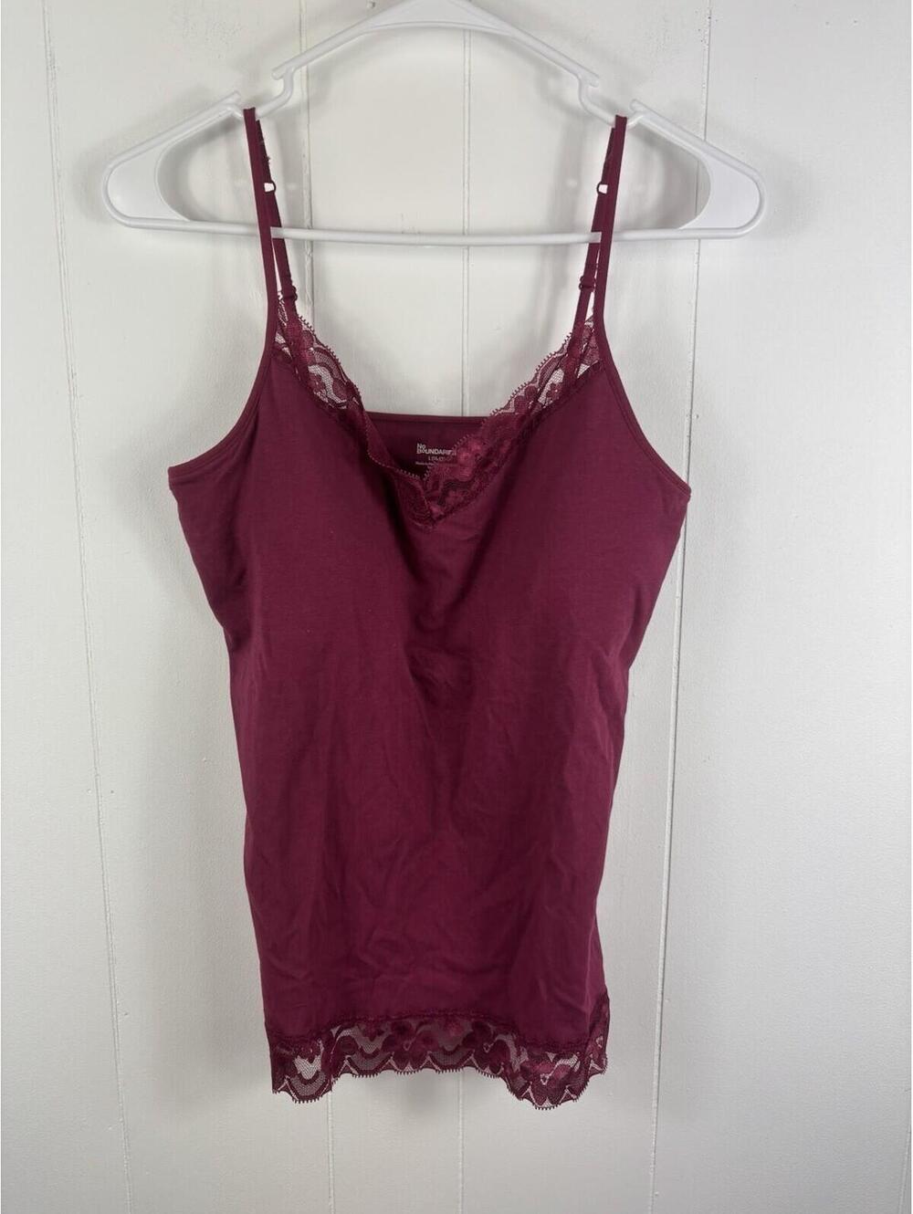No Boundaries L Girls 11-12 Y2K Babydoll Cami Top Lace Coquette Layers Pink